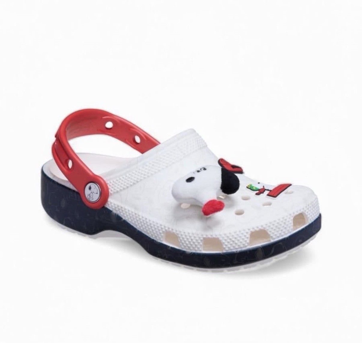 New Crocs x Peanuts Snoopy Classic Clogs White Red JP23 EU37-38 With Original Ba