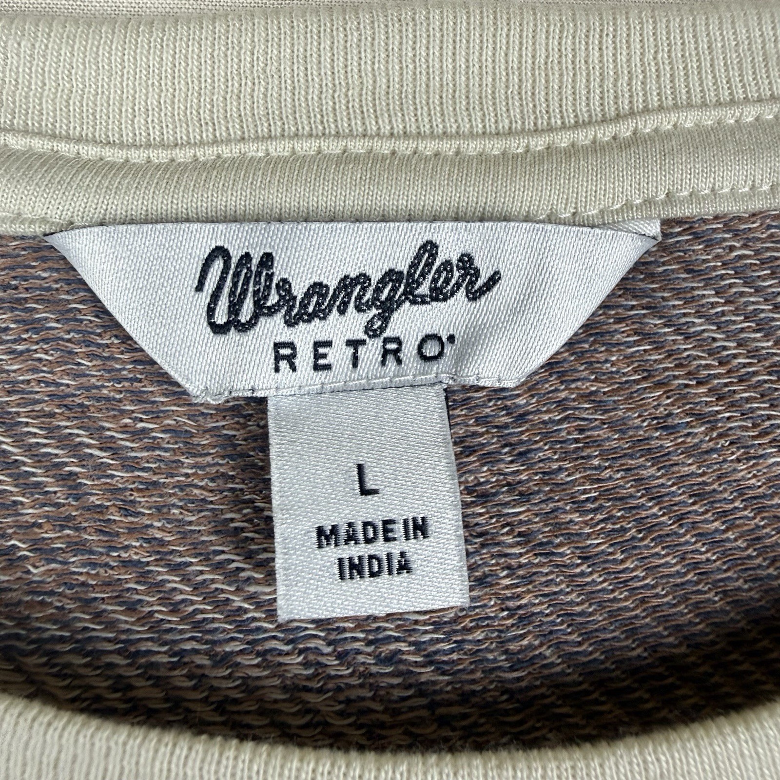 Wrangler Retro Women’s Large Patchwork Western Slim Tee Brown NWT 112360795