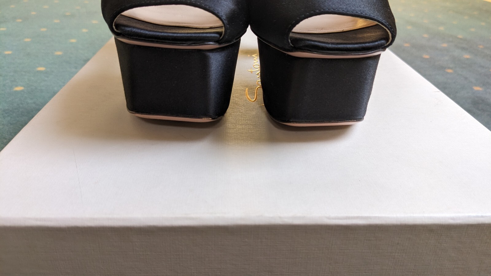 Prada Pumps • Satin • Black • Open Front • 39/6 • 14cm • Absolutely Mint Condition!