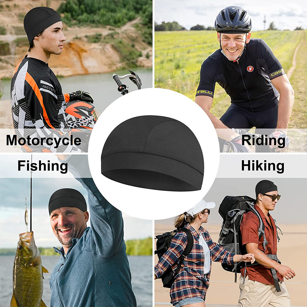 3PCS Skull Cap Helmet Liner Running Cycling Beanie Hat Sweat Wicking Men Women