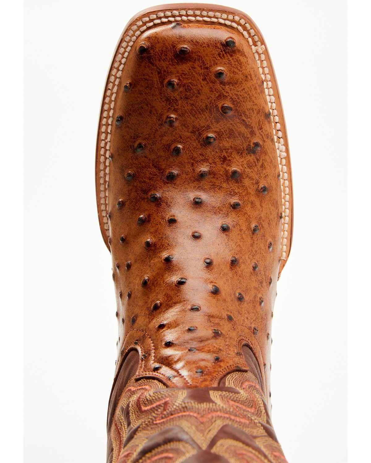 Tanner Mark Men's Ostrich Print Western Boot – Broad Square Toe – TM200961