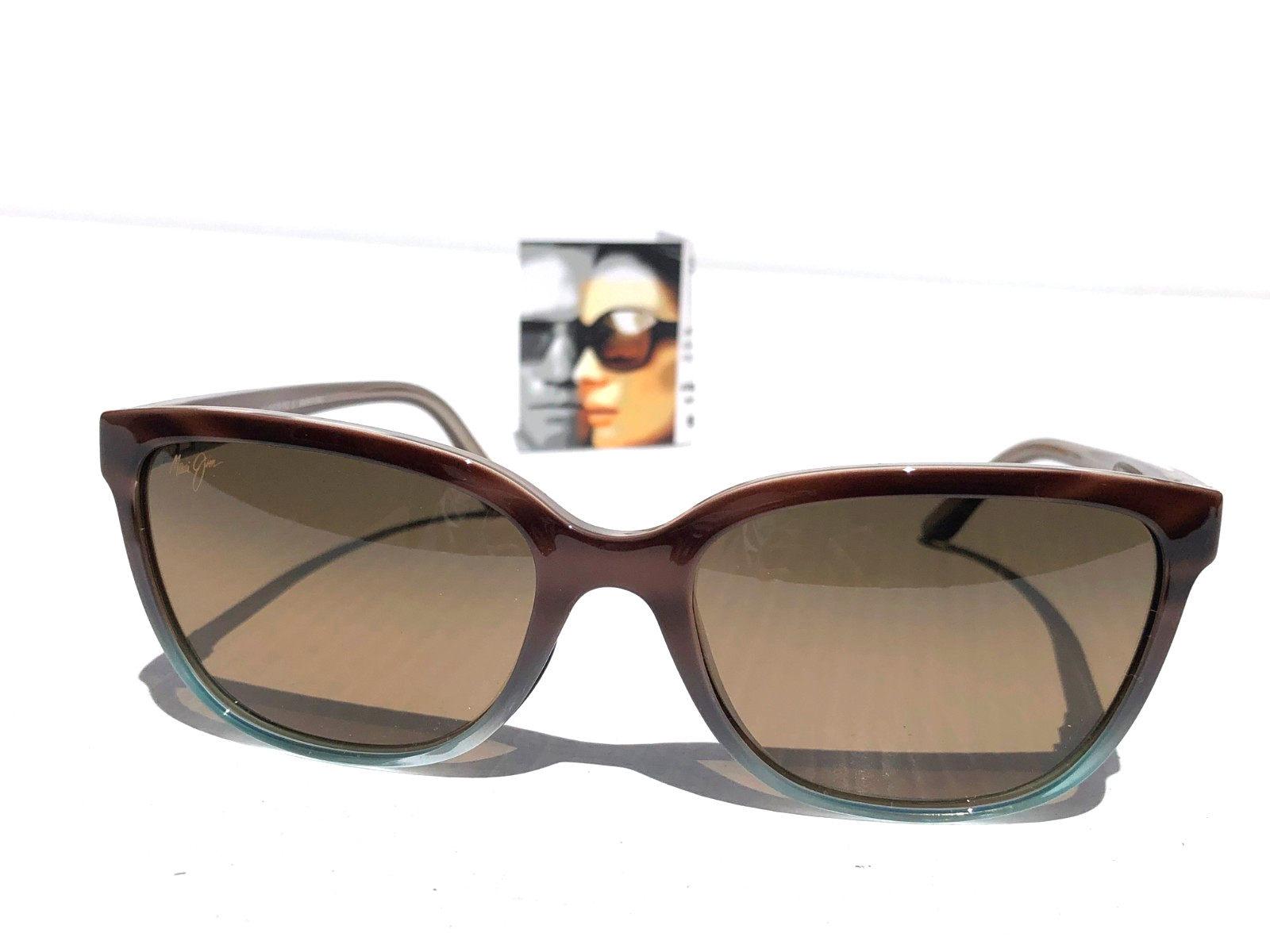 NEW Maui Jim HONI Sandstone & Blue POLARIZED HCL Bronze GLASS Sunglass HS758-22B