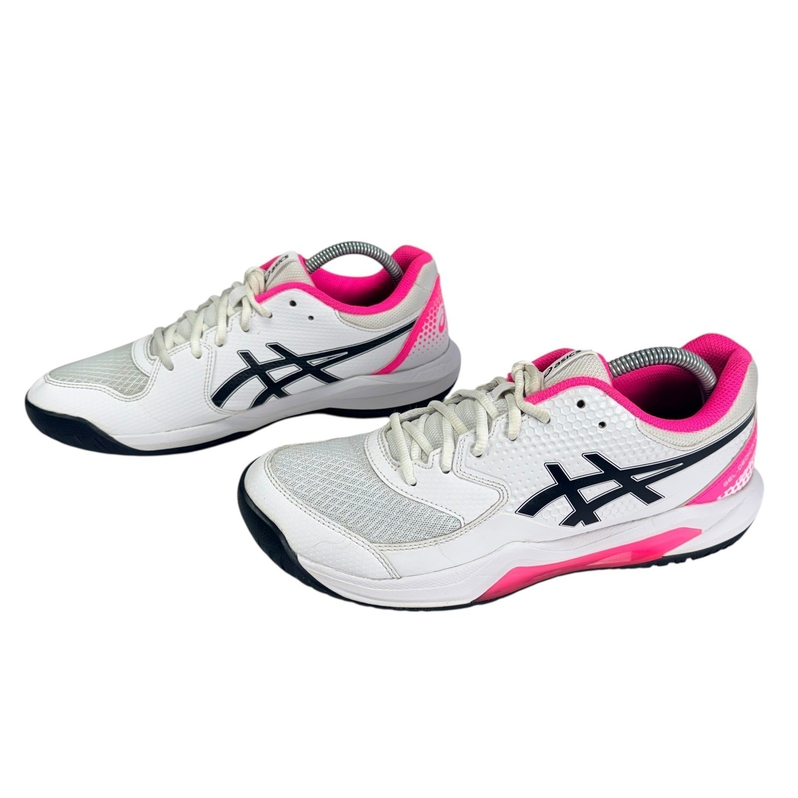 ASICS Gel Dedicate 8 Pickleball Sneakers Women 10 White Pink Athletic Shoes