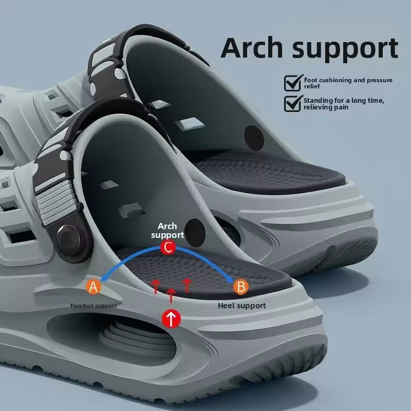 arch support anti-slip breathable soft sole clogs slippers wear-resistance shoes