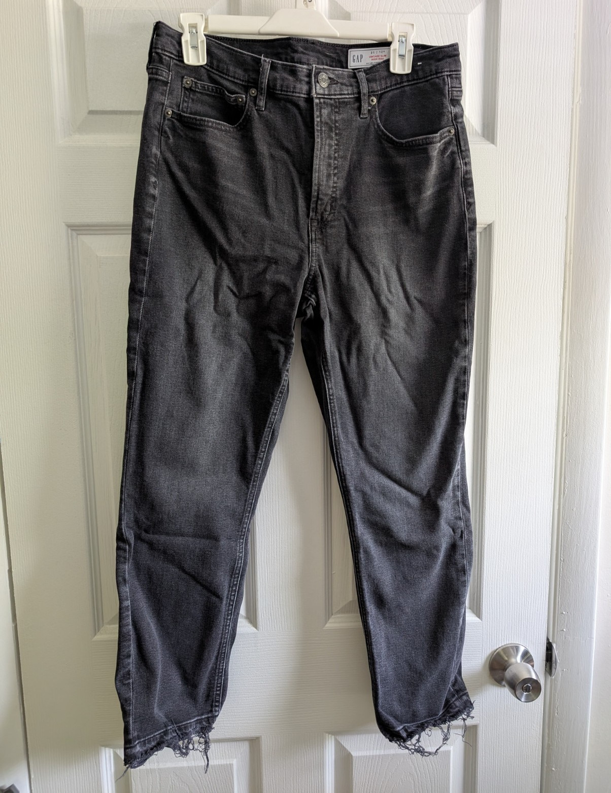 GAP Women’s High Rise Slim Skinny Jeans Dark Gray Denim 5-Pocket Size 31