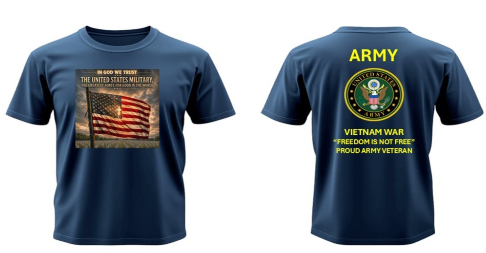 ARMY*KOREAN WAR VETERAN*FORCE FOR GOOD* 2-SIDED SHIRT. ARMY OFFICIAL LICENSE