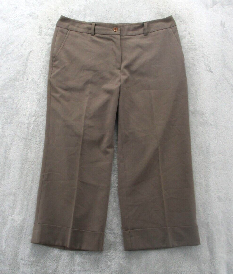 La Vita Capri Dress Pants Women’s 10 Brown Polyester Rayon Blend Stretch