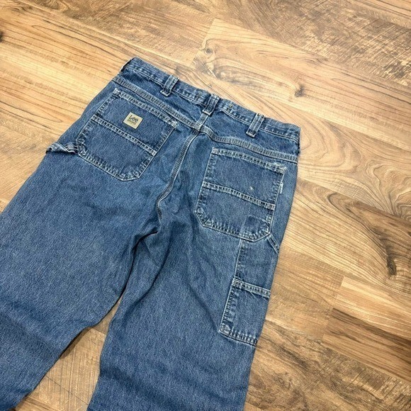 Vintage Y2K Lee Dungarees Carpenter Jeans Baggy Workwear Denim 90s 32×32