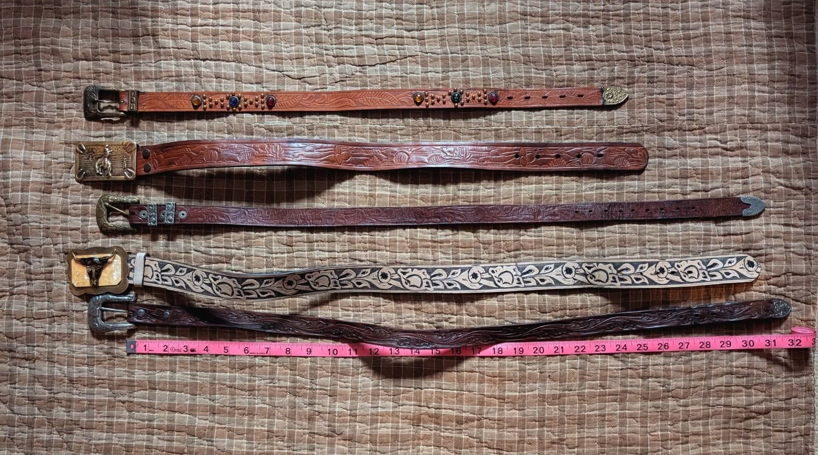 Lot of 40s-60s Tooled And Spotted Women’s and Children’s Western Belts