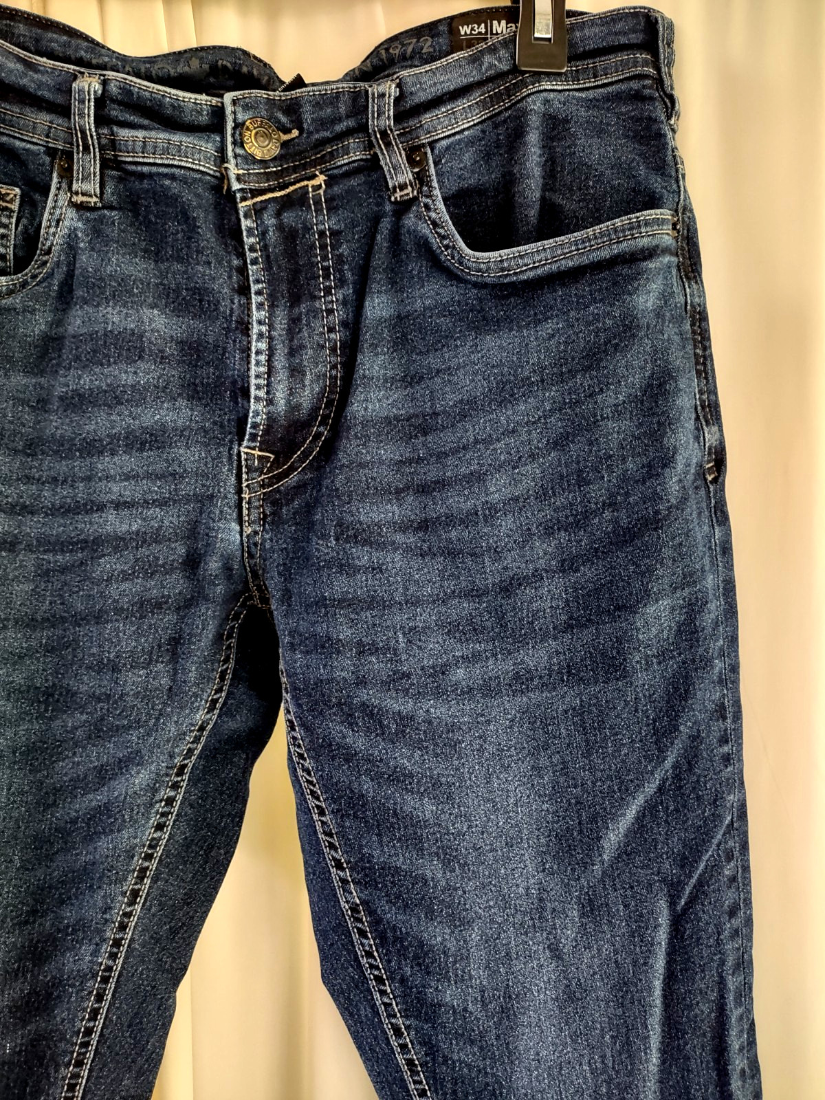 Buffalo David Bitton Men’s Jeans 34×32 Indigo Max X Skinny Stretch Crinkled