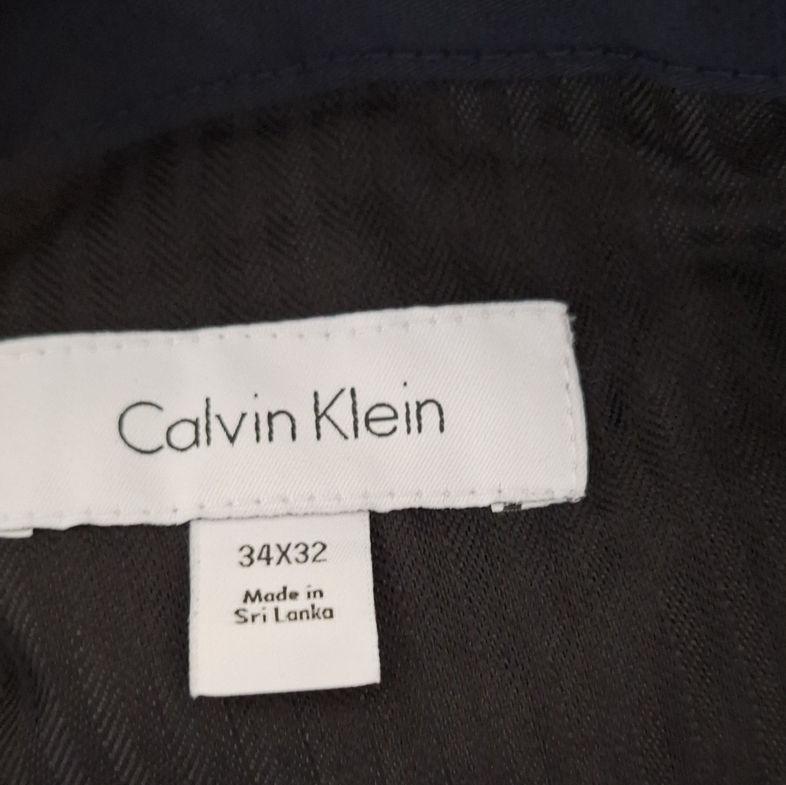34Wx32L Calvin Klein Men’s Navy Twill Chino Pants Slim Fit Tapered Stretch