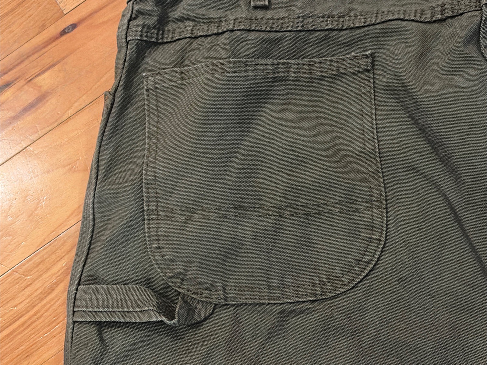 Dickies Carpenter Pants Mens 42 x 30 Green Relaxed Fit Work Canvas Hammer Loop