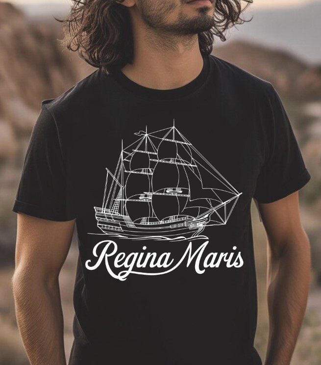 Regina Maris Black T-Shirt, Size S to 5X, Gildan 5000