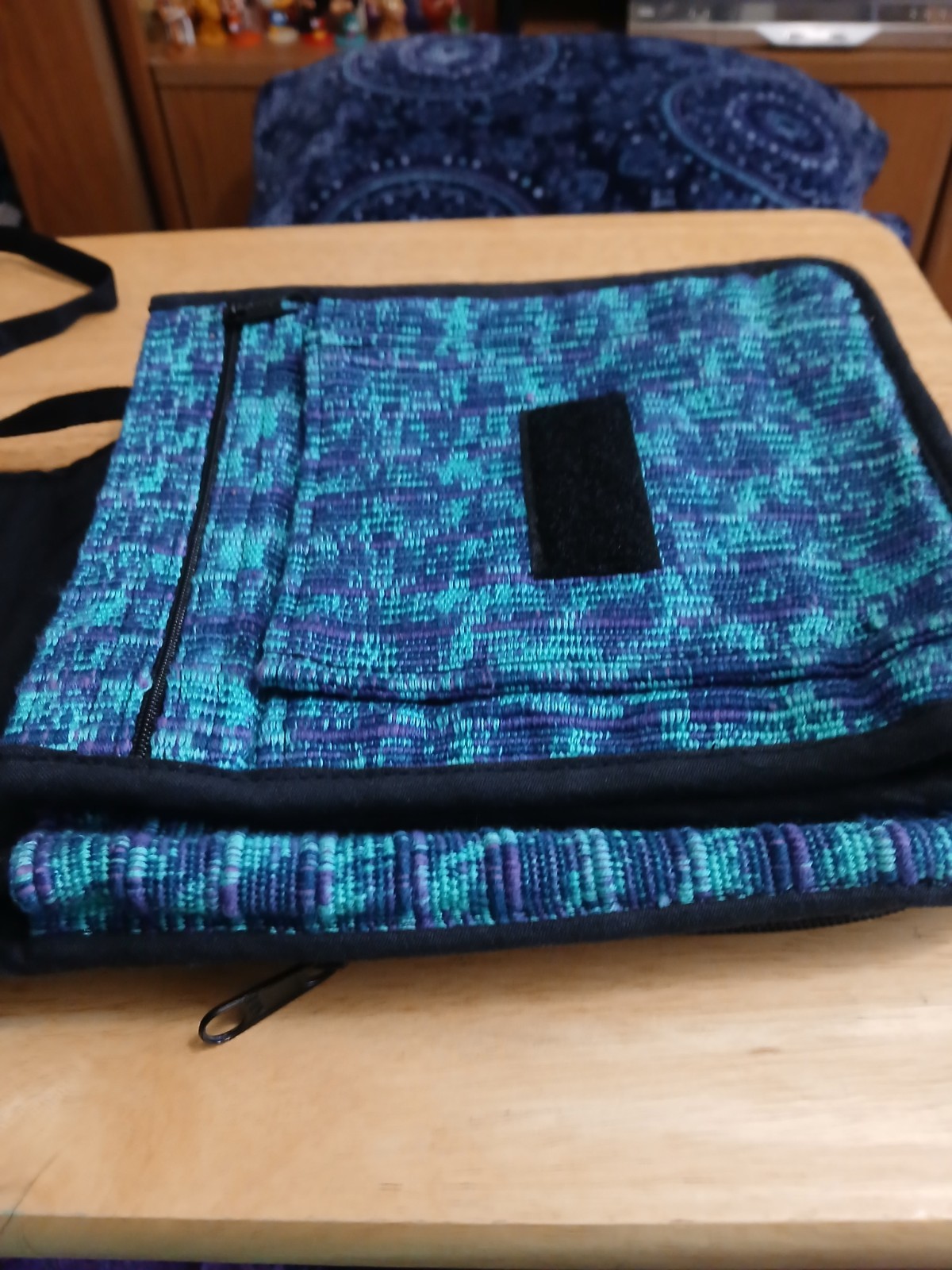 Guatemala-Made Shades Of Blue & Purple Crossbody Handbag Wash Cold Water