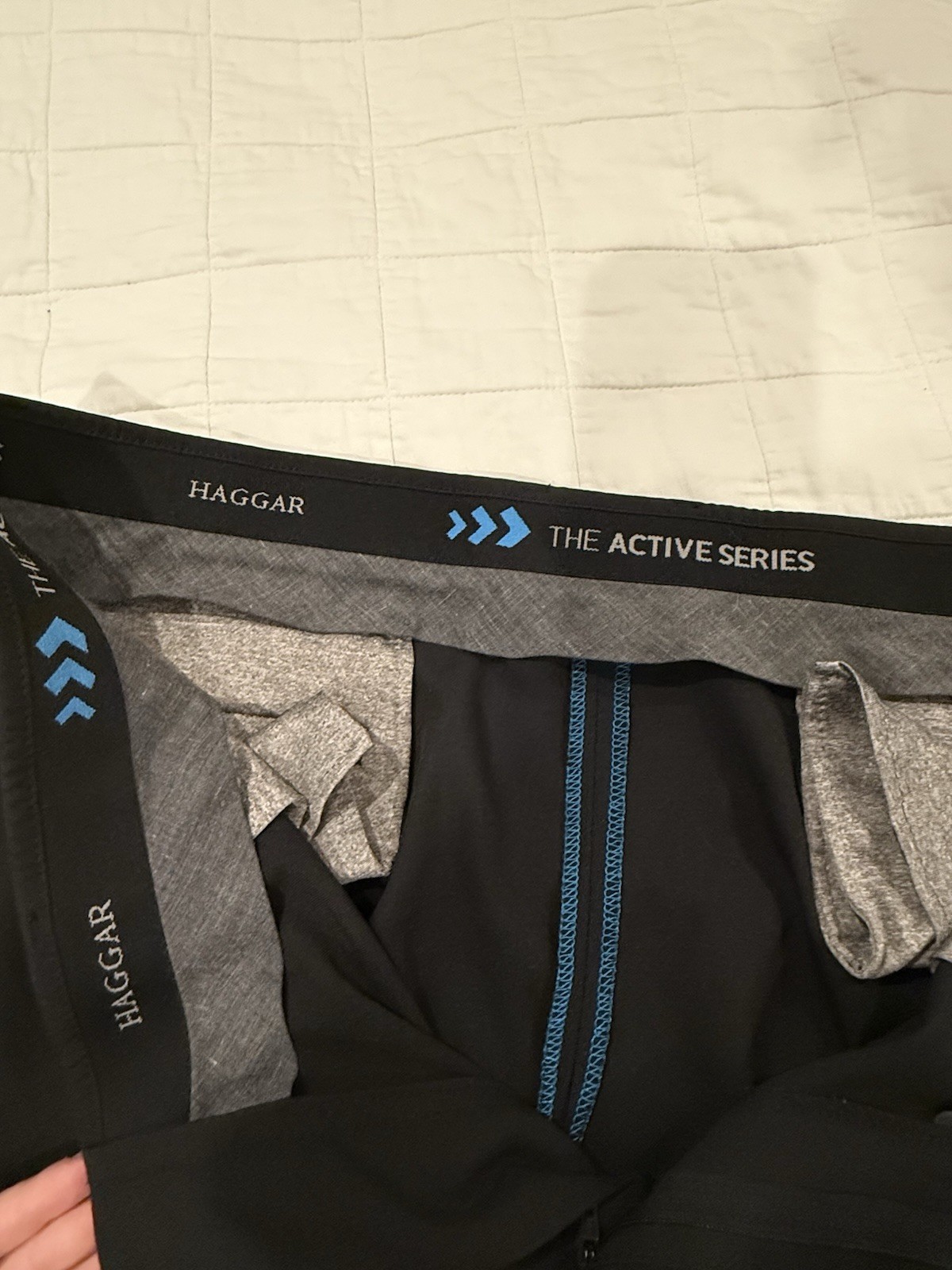 Haggar Men’s Black The Active Series Stretch Dress Pants Straight Leg 38W