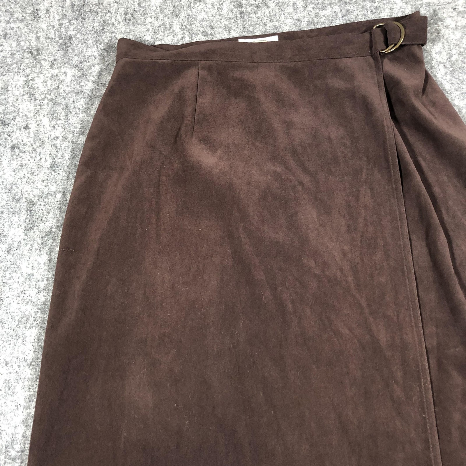 Talbots Skirt Womens 10 Brown Wrap Maxi Buckle Strap Stretch Workwear Career