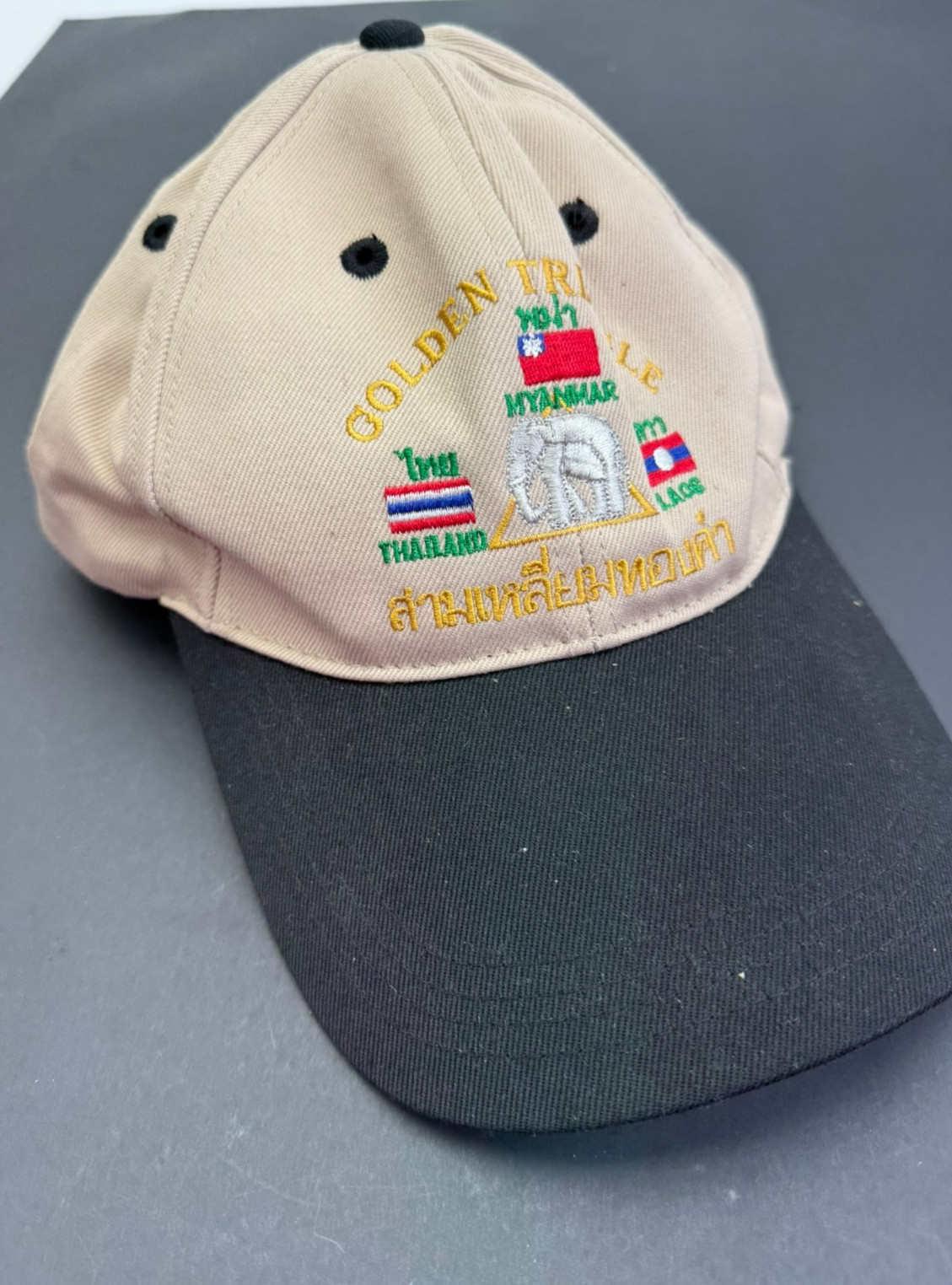 Vintage Golden Triangle Myanmar Laos Thailand Adjustable Baseball Hat Cap