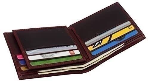 Slim RFID Wallets for Men Real Cowhide Leather Front Pocket Bifold Wallet