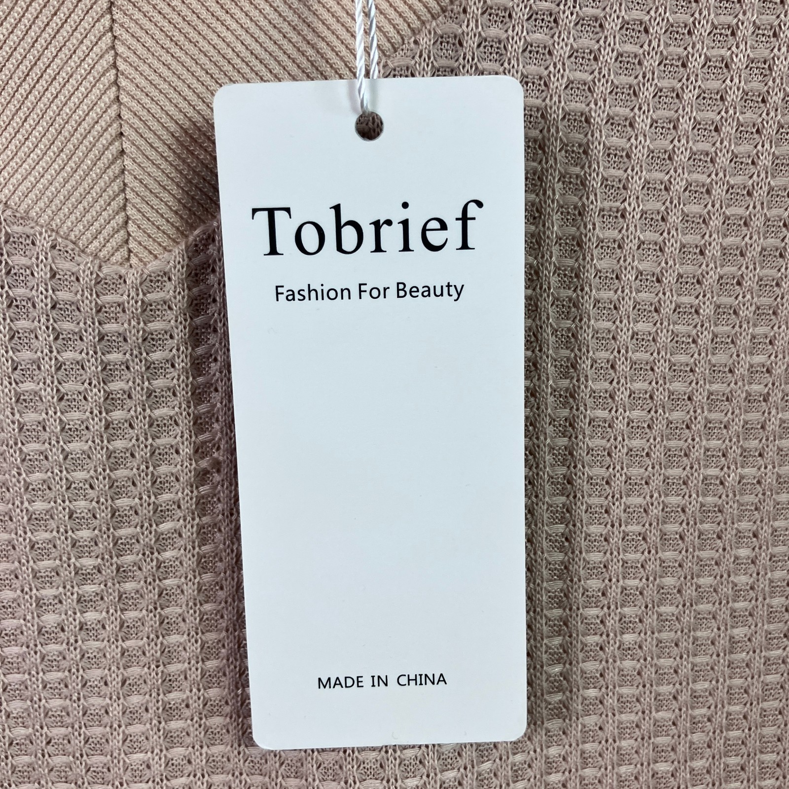 Tobrief Waffle Knit V-Neck Pullover Sweater Women’s Size M Blush NWT