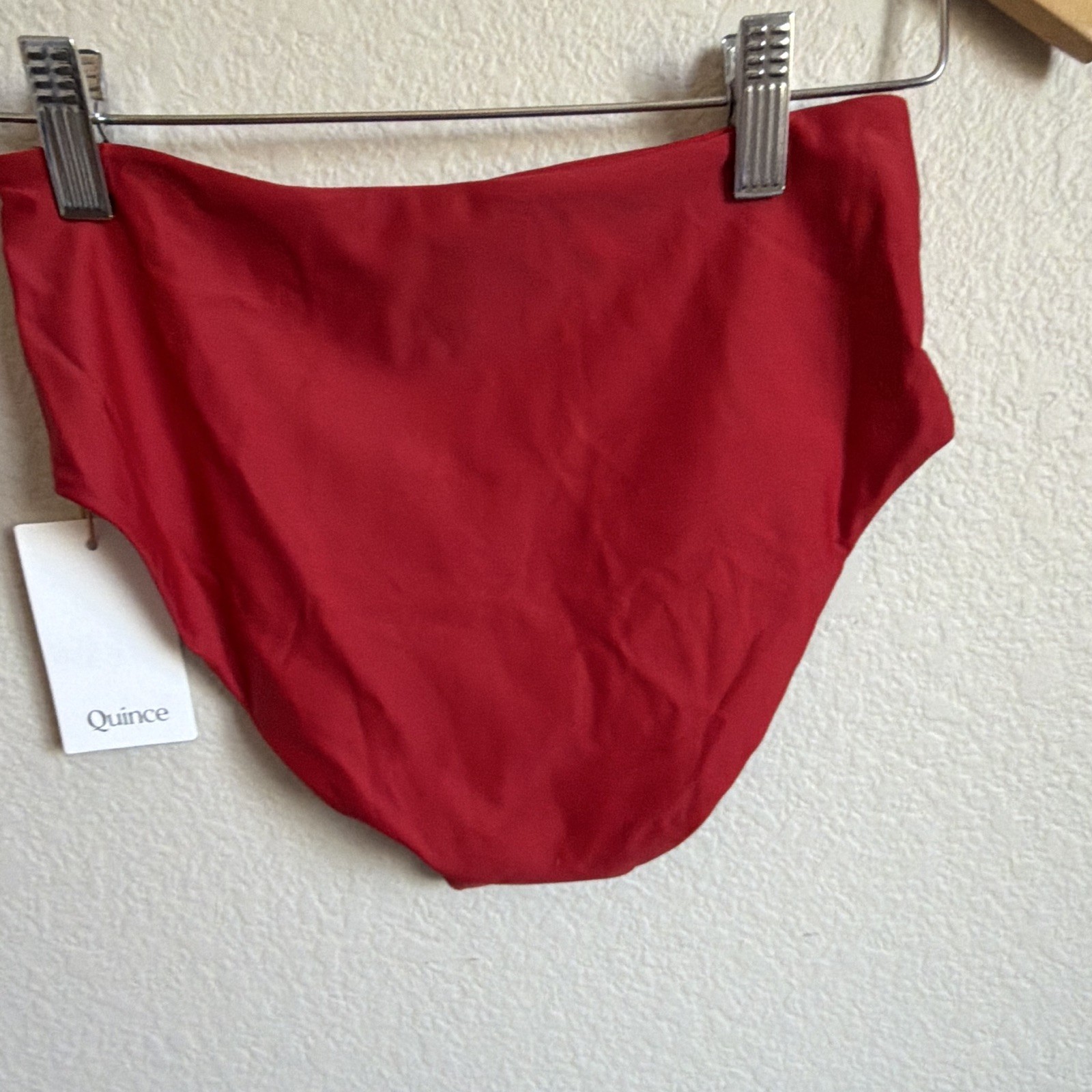 Quince Red Solid 2-Piece Bikini Set XS Spaghetti Strap Adjustable Recycled