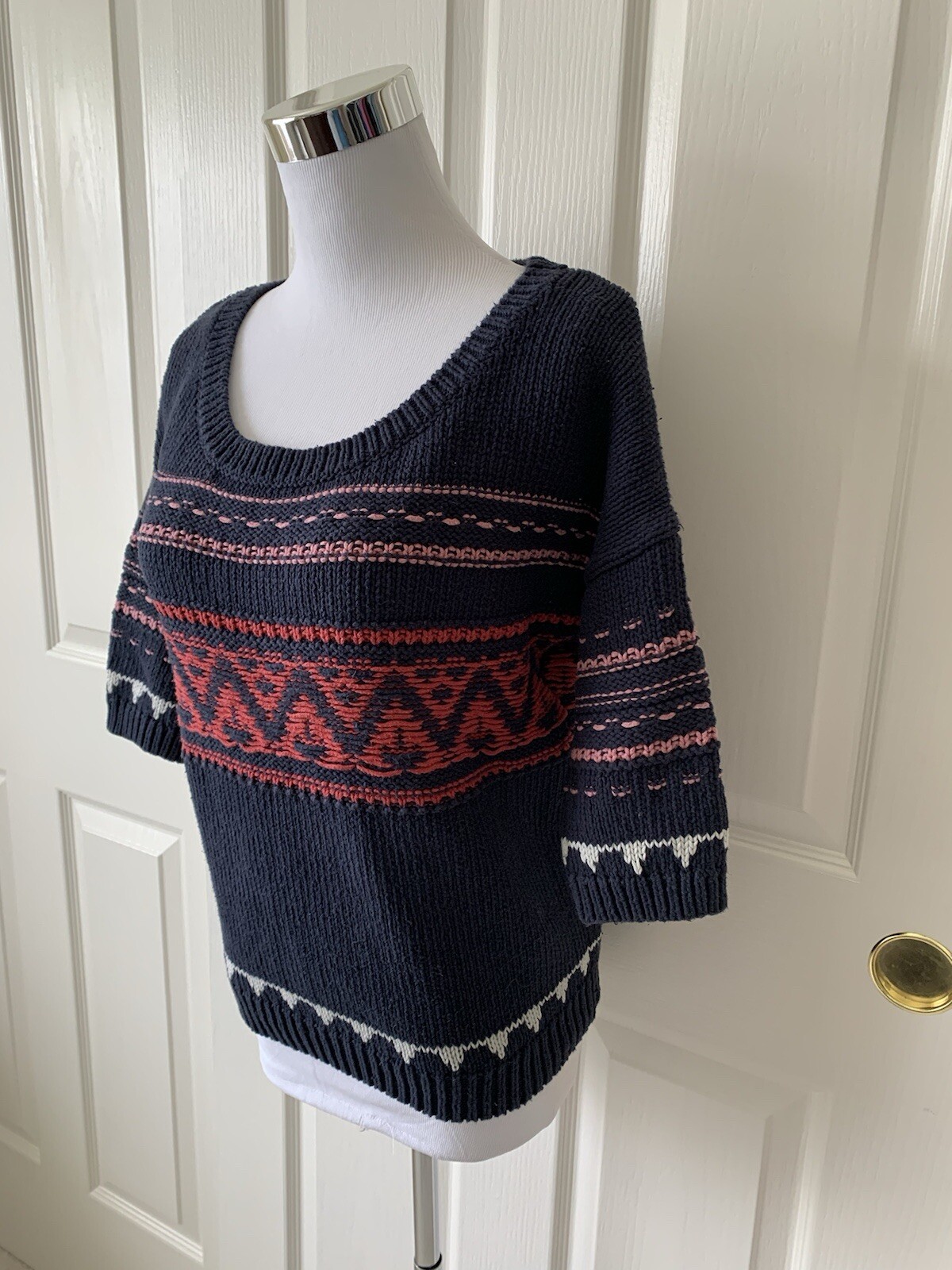 AMERICAN EAGLE PRETTY COTTON ACRYLIC BLEND SHORT SLEEVE SWEATER – SIZE S