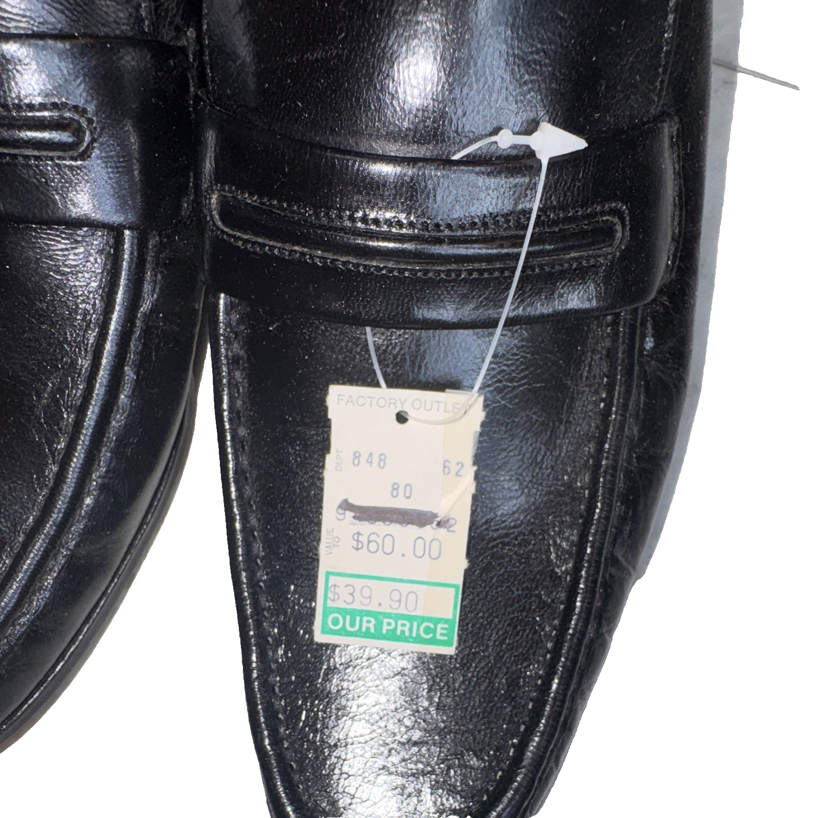 Bostonian Hanover Men’s Black Leather Slip-On Loafer Square Toe US 7 M 992020