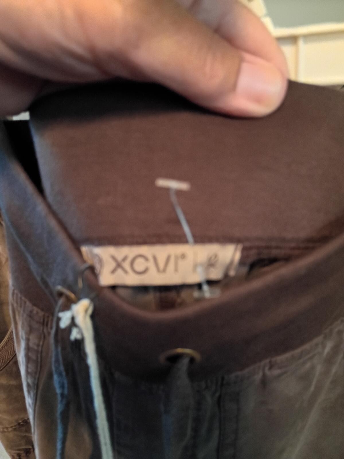 XCVI Brown Cargo Utility Pants with Drawstring Waist