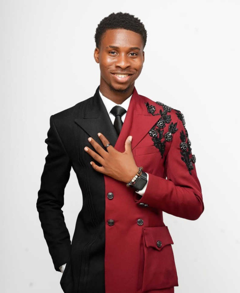 Men’s Color Blocking Pearls Suit Double Breasted Wedding Business Suits 2 Pieces
