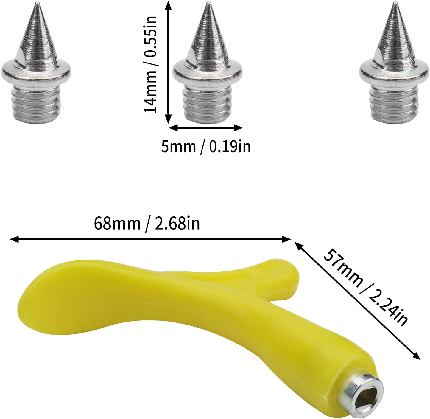 Track Spikes 1/4Inch for Men Shoes Stainless Steel Replacement with Wrench fo…