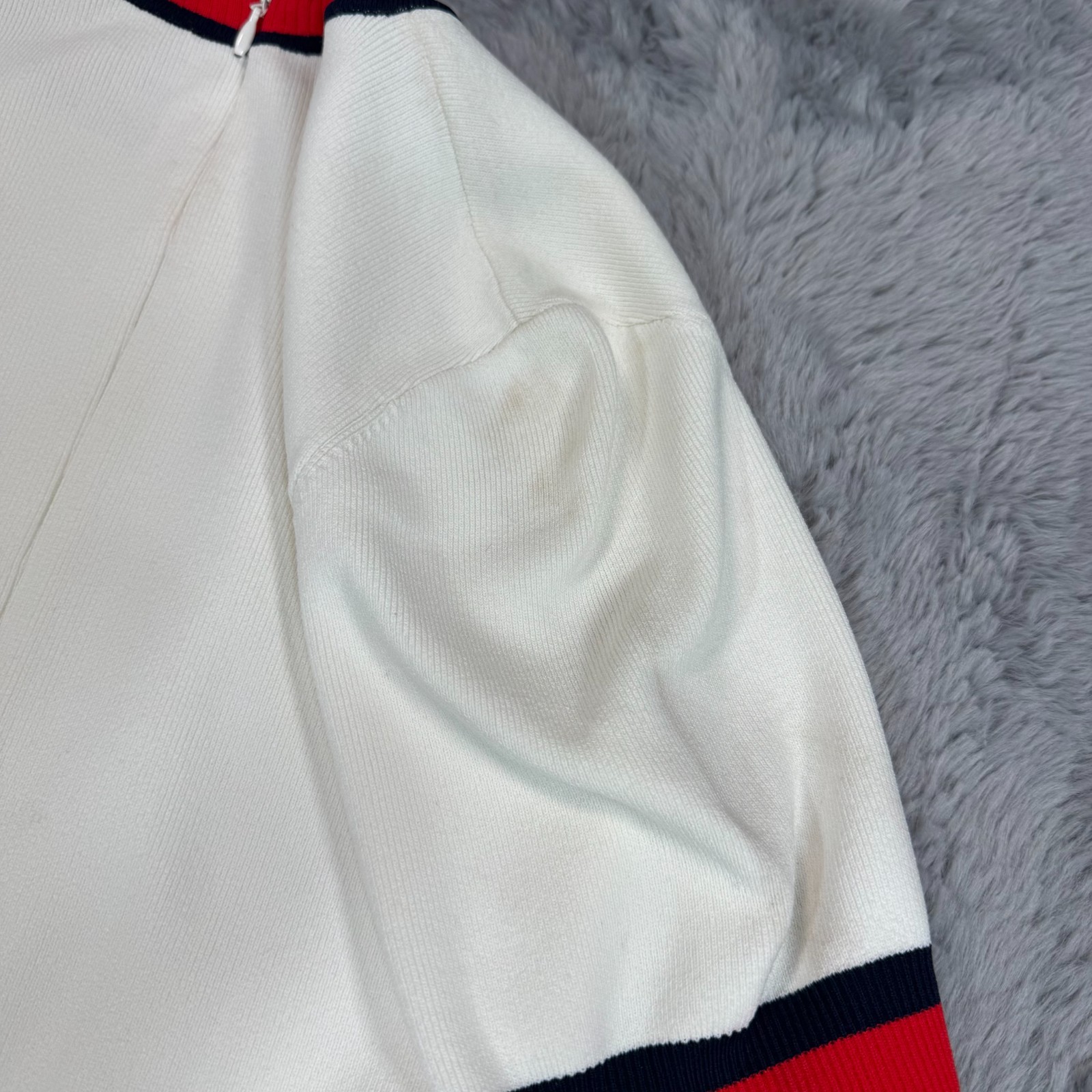 Ted Baker Fynlie Midi Dress Women’s 0 White Viscose Sweater Geometric Pleated