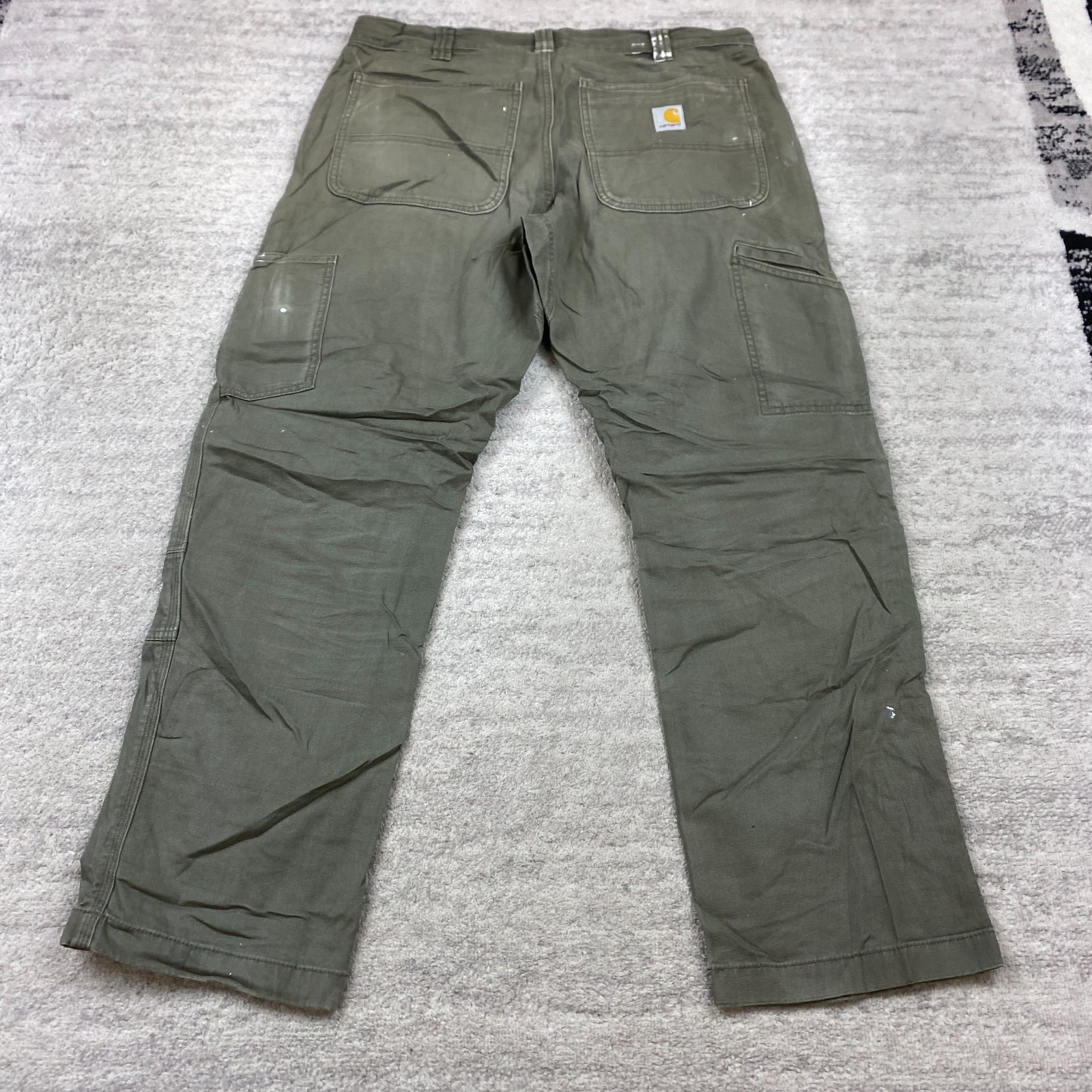 Carhartt 102802 Canvas Double Knee Pants 34 Green Y2K Workwear Rigby Mens 34×30