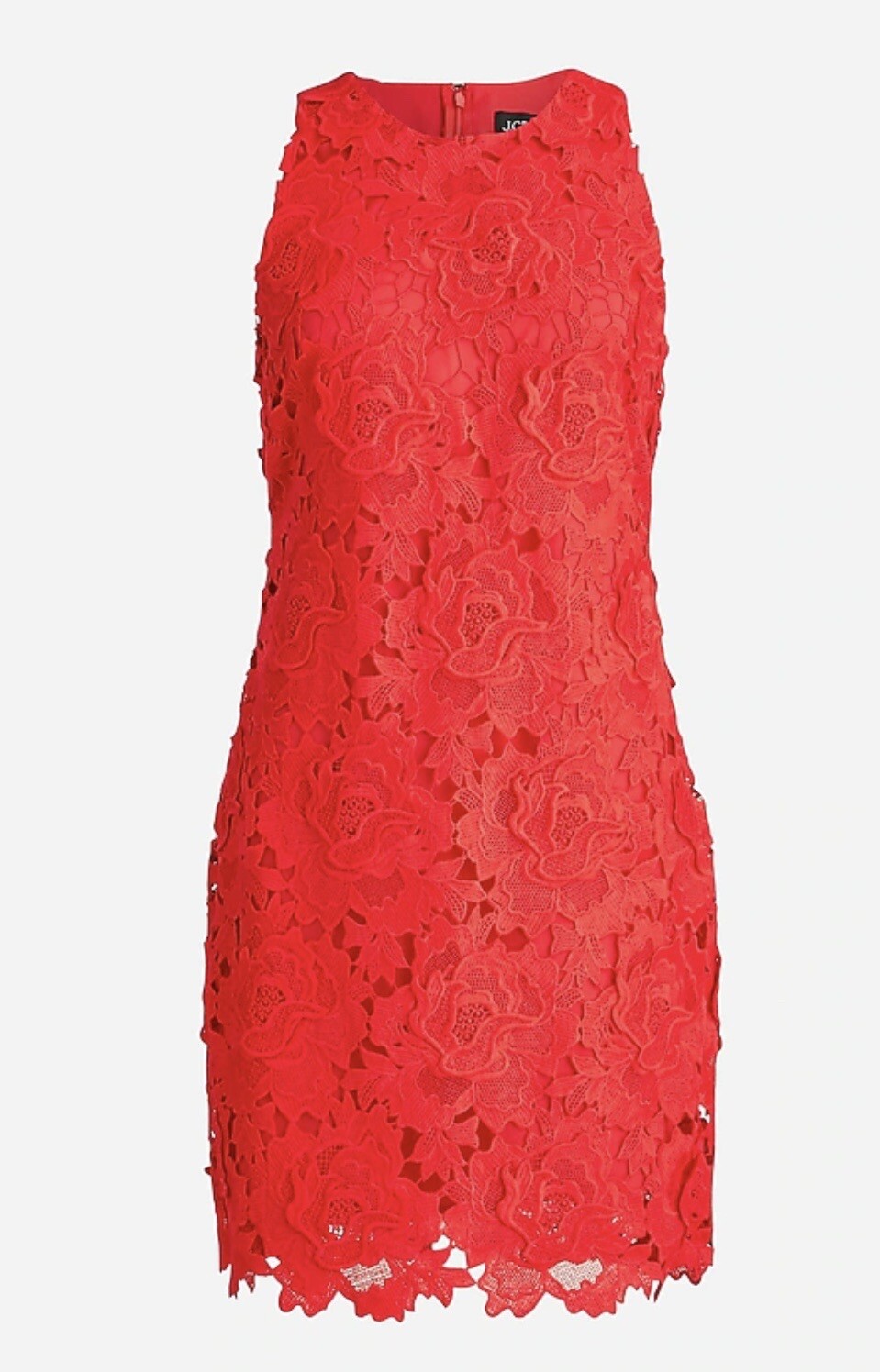 J Crew Collection Classic Lace Overlay Formal Holiday Event Sheath Dress Red 4