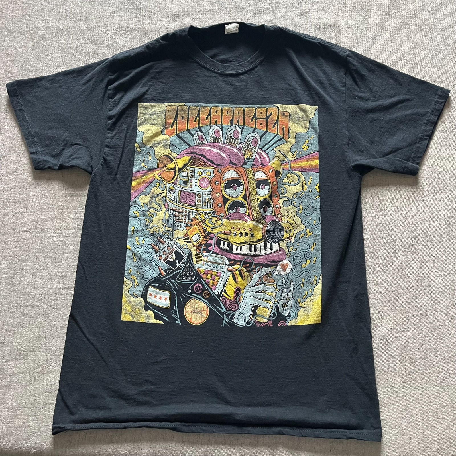 Official Lollapalooza 2022 Festival Adult Medium Black Double Sided Festival