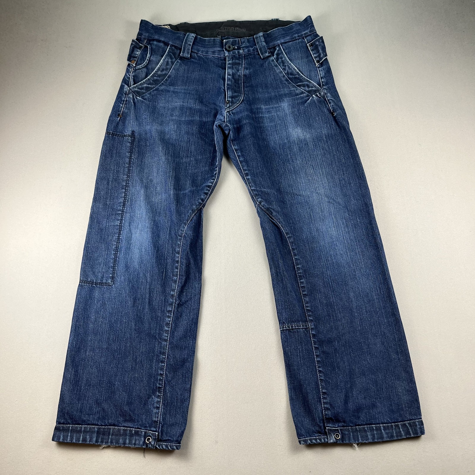 G-Star Raw Jeans Mens 33×30 Blue Denim SC Dexter Chino Loose Fit Wide Leg Cotton
