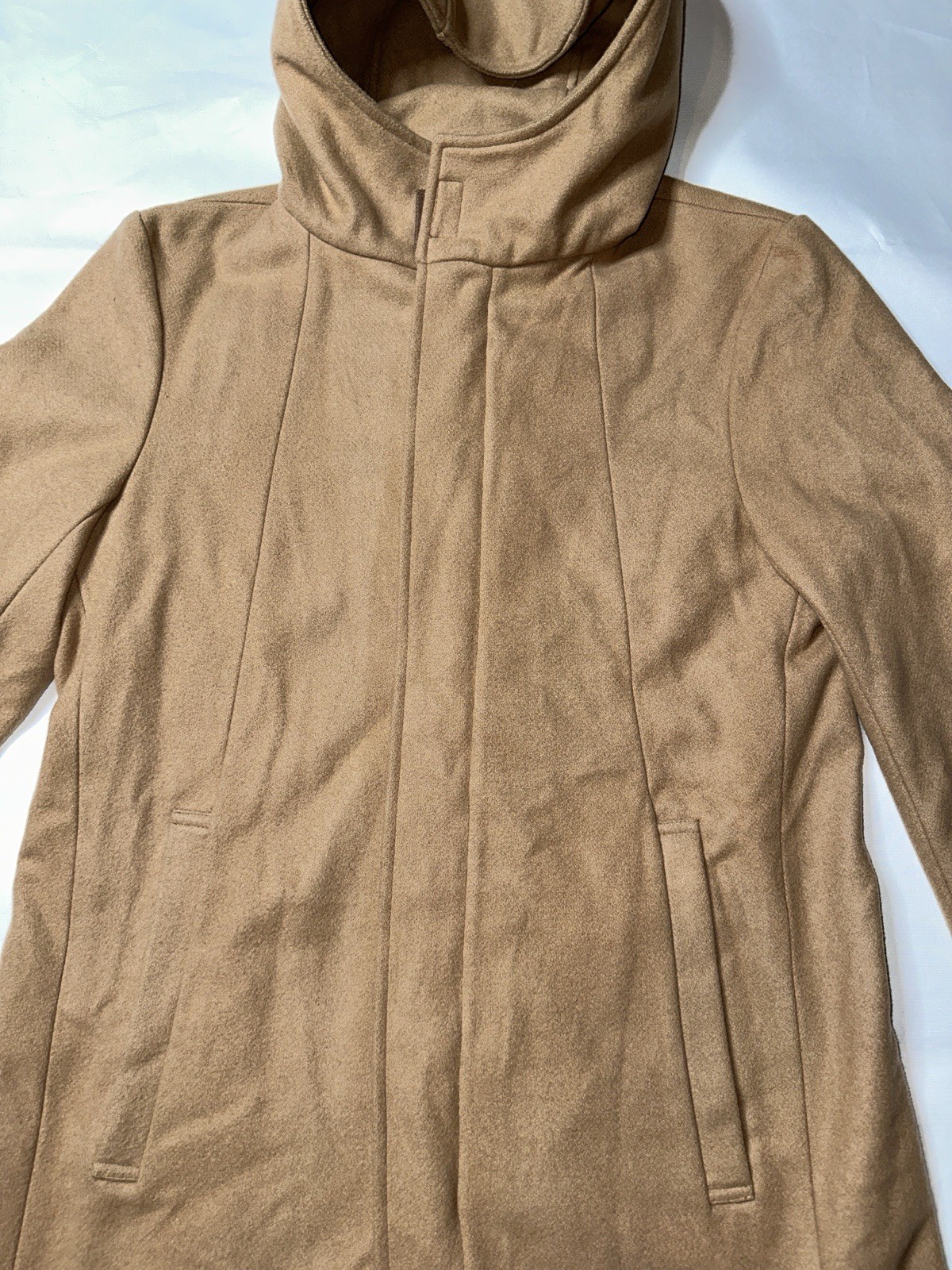 Preowned- Jack Henry Full Zip Hooded Wool Blend Peacoat Mens (Size S)