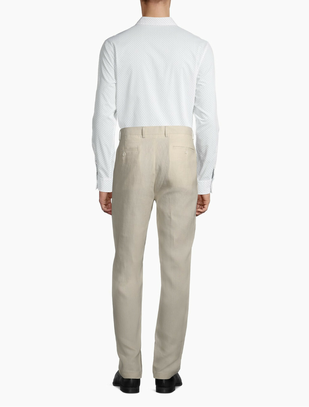 Calvin Klein Men’s Classic Slim Fit Solid Linen 4-Pocket Pants TAN, 32x34L