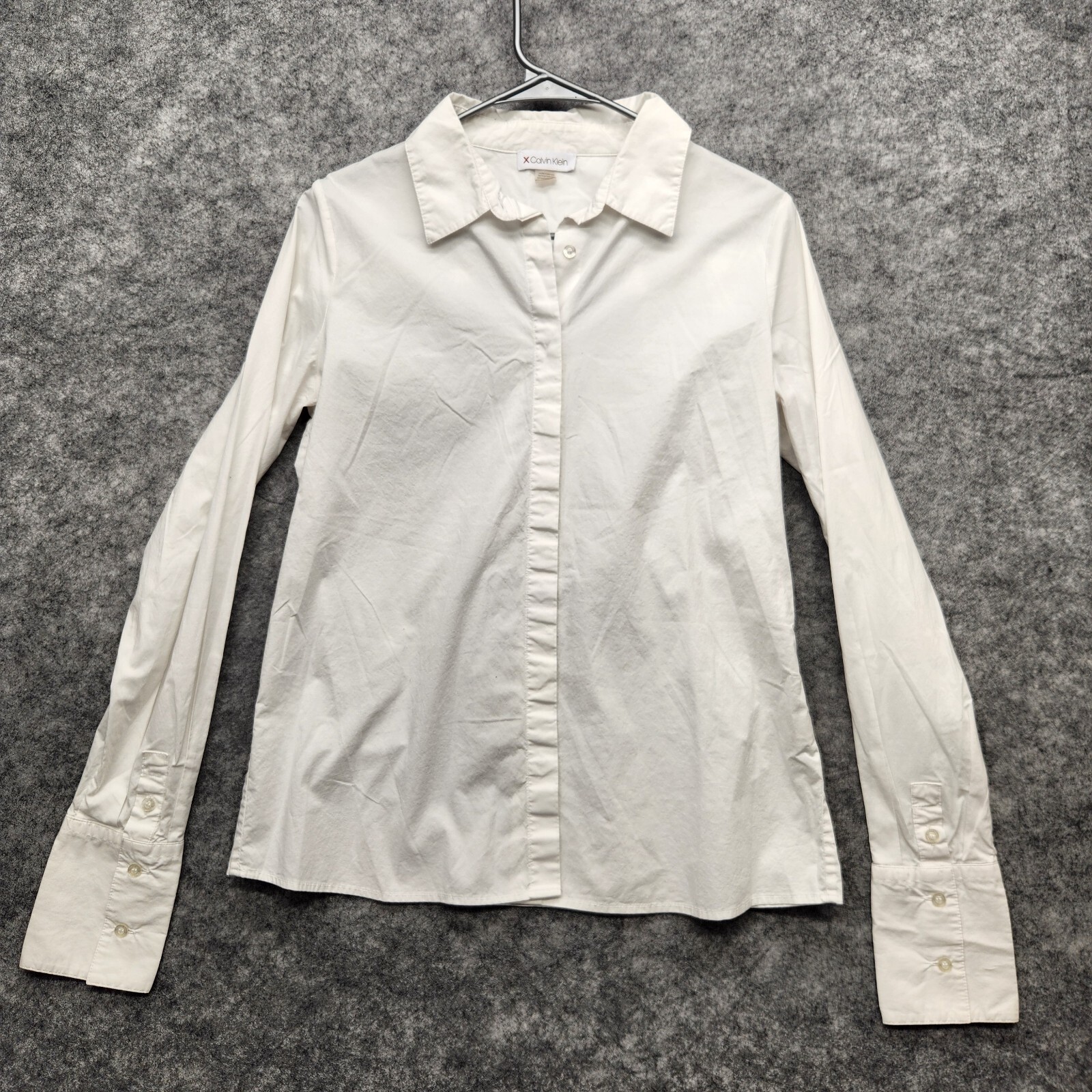 Calvin Klein Long Sleeve Women’s Medium White Two Button Straight Barrel Cuff