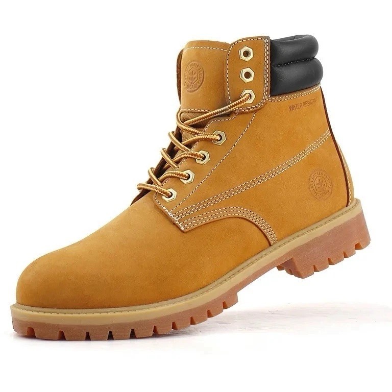 Men’s Work Boots Soft Toe Non Slip Leather Construction Safety Shoes Durable