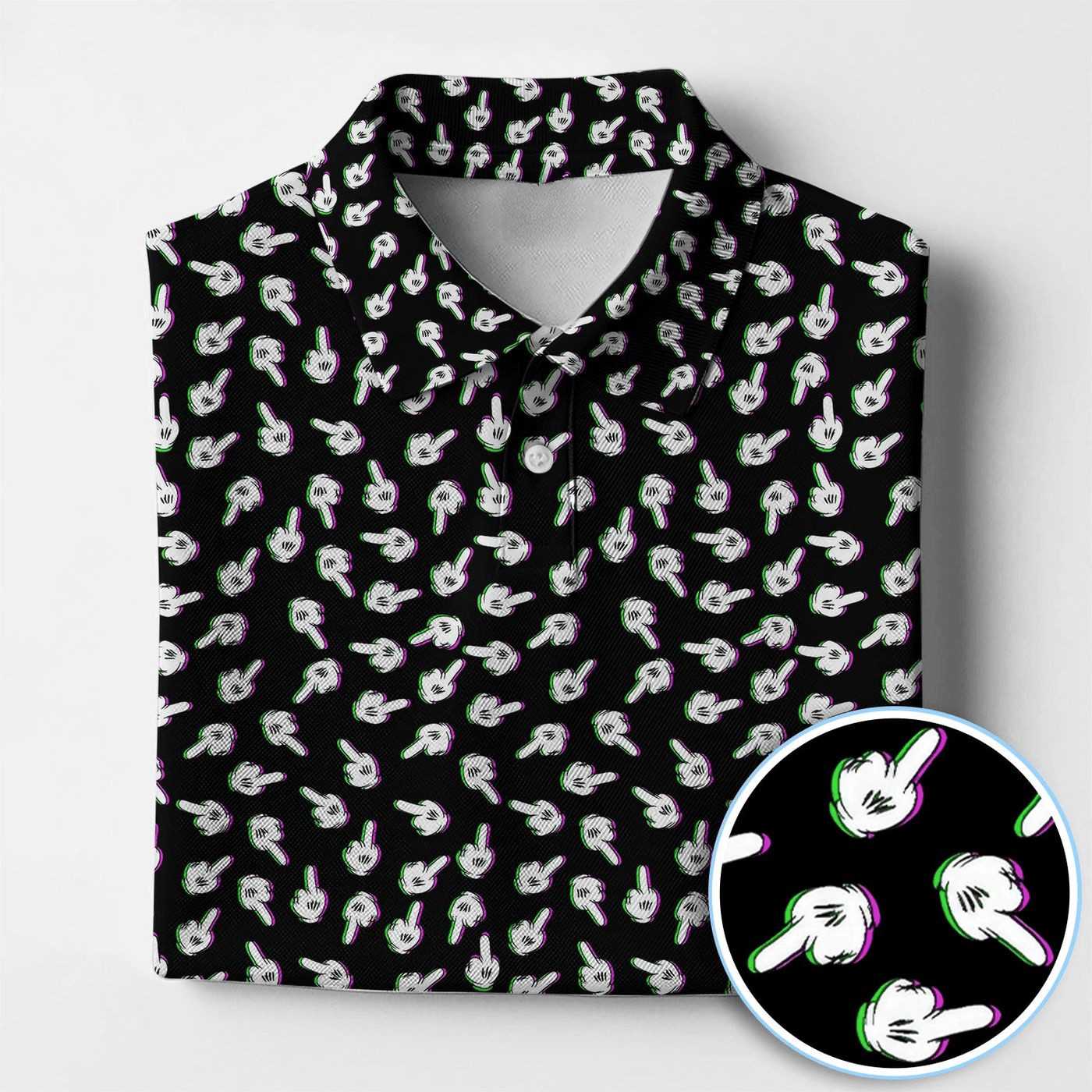 Funny Finger Golf Polo Shirt, Crazy Golf Gift For Men