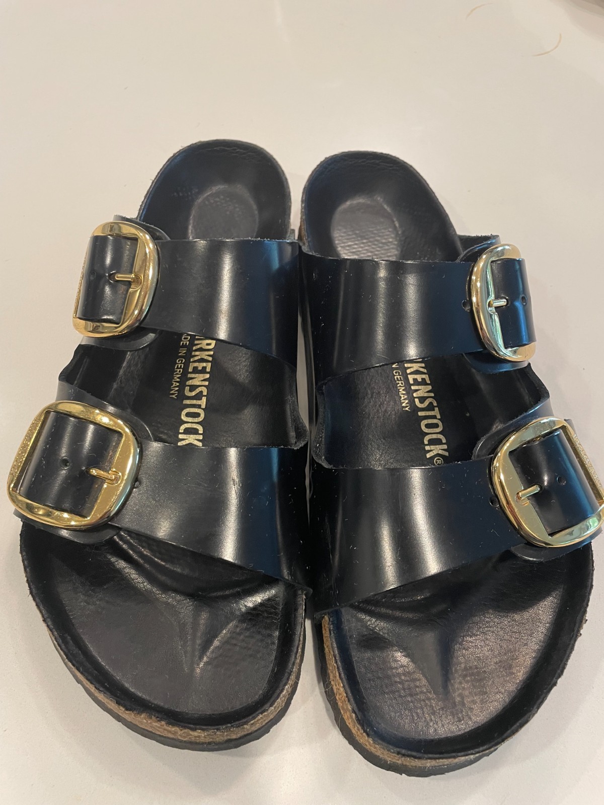 Birkenstock Arizona Big Buckle Sandals Black/Gold Size 40