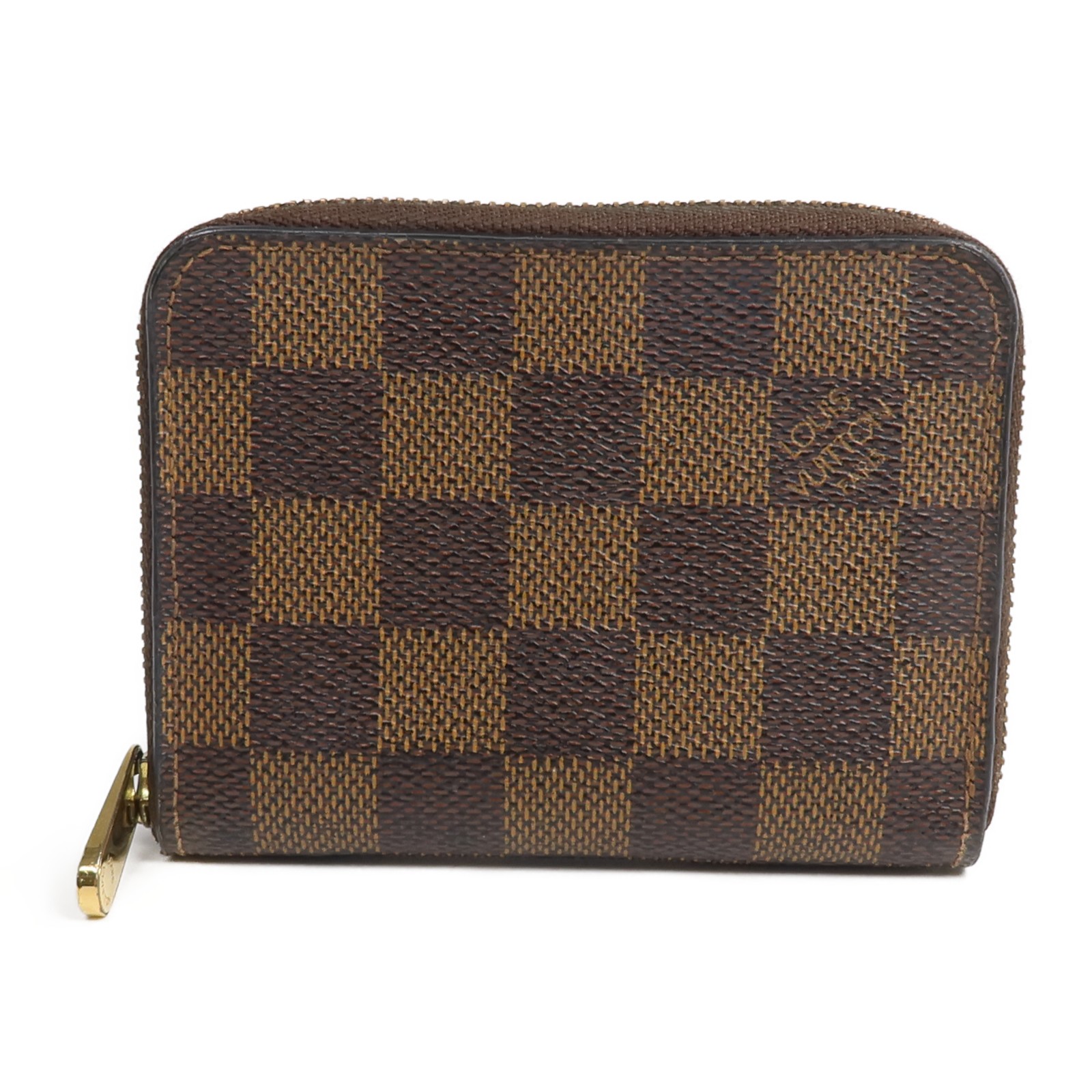 LOUIS VUITTON LV GHW Zippy Coin Purse Card Case N63070 Damier Brown