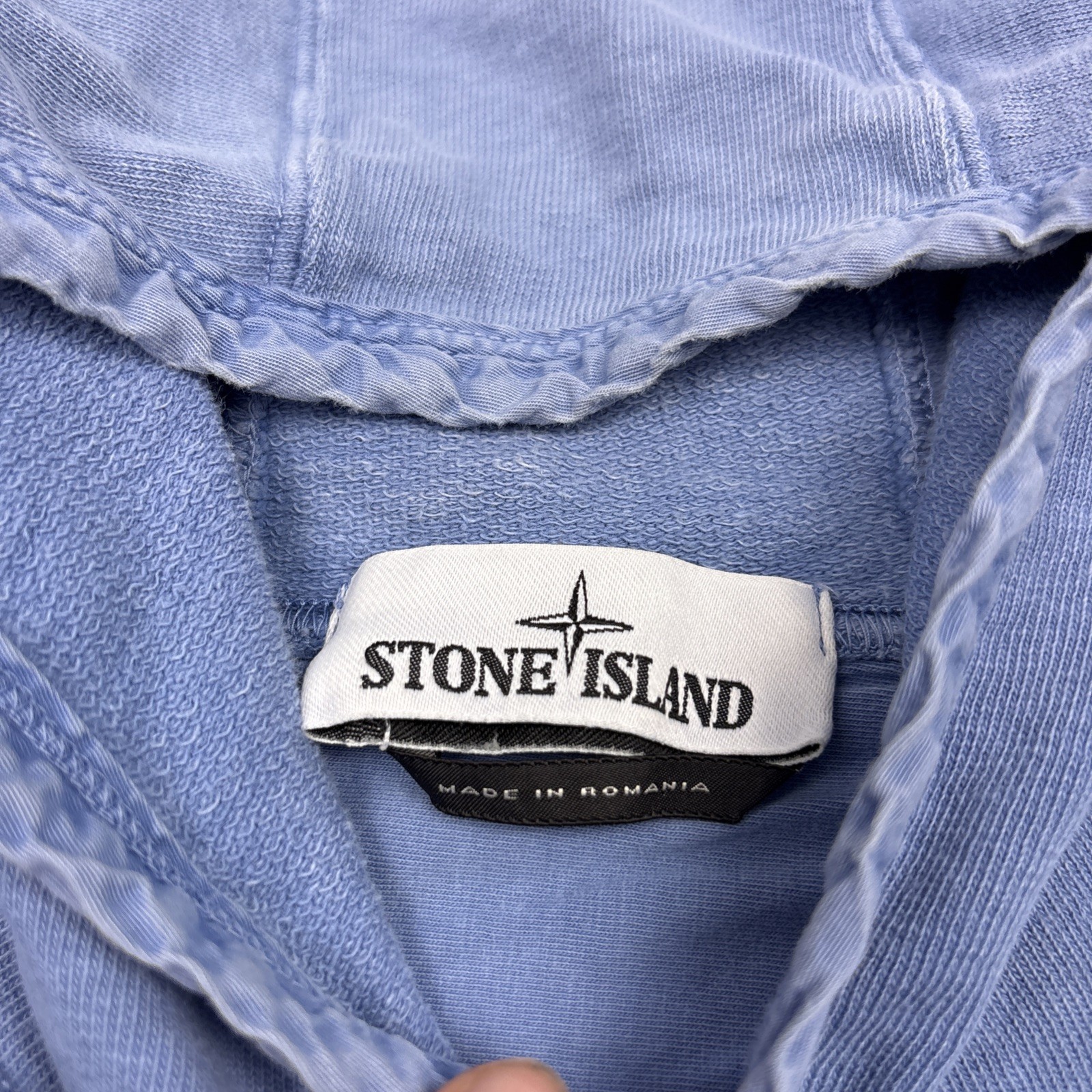 Stone Island Blue Hoodie Pullover Classic Sweatshirt Logo Patch Men’s Sz 2XL