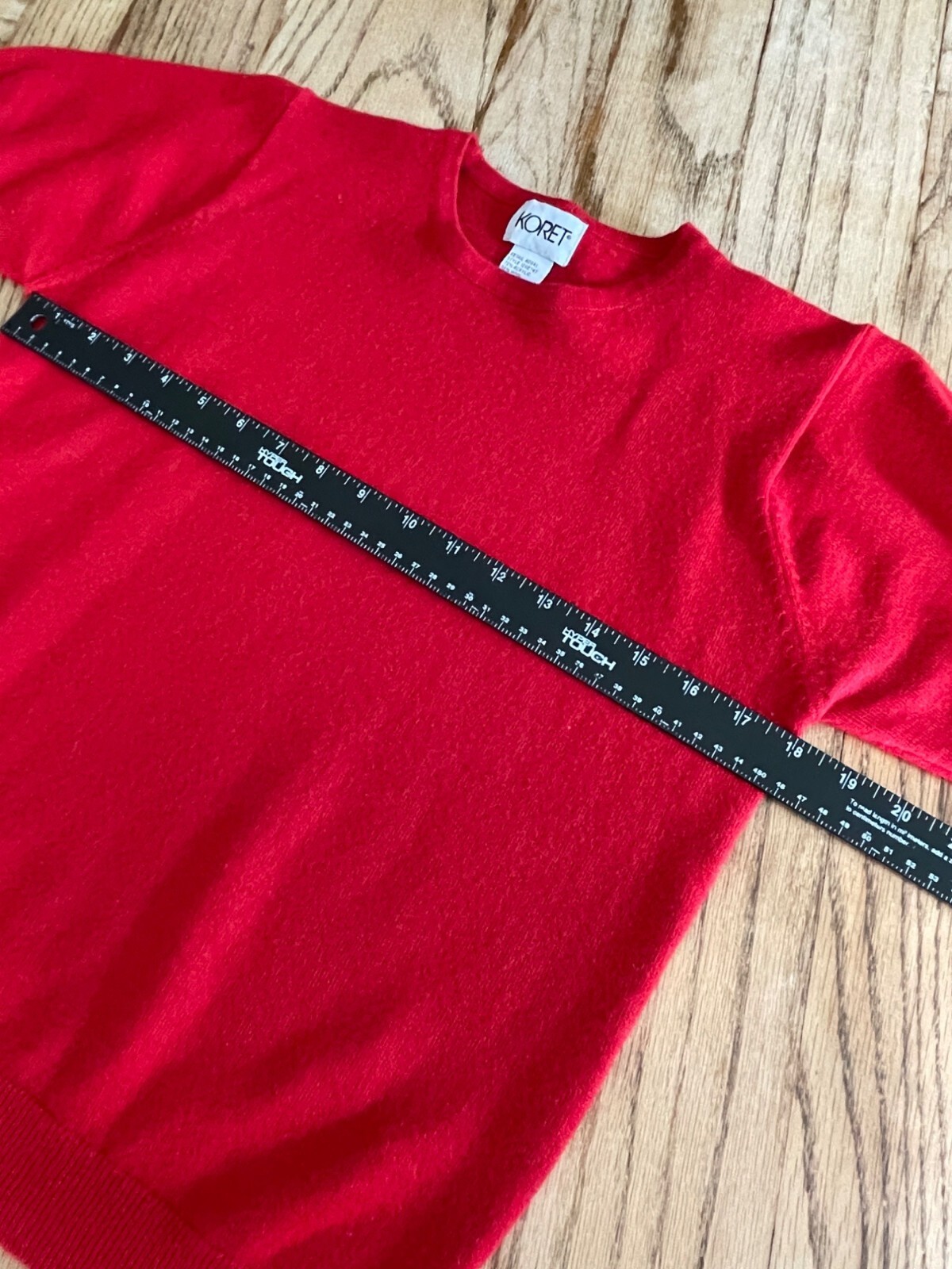 VTG Koret Acrylic/Wool Blend Sweater Womens M Red Short Sleeve