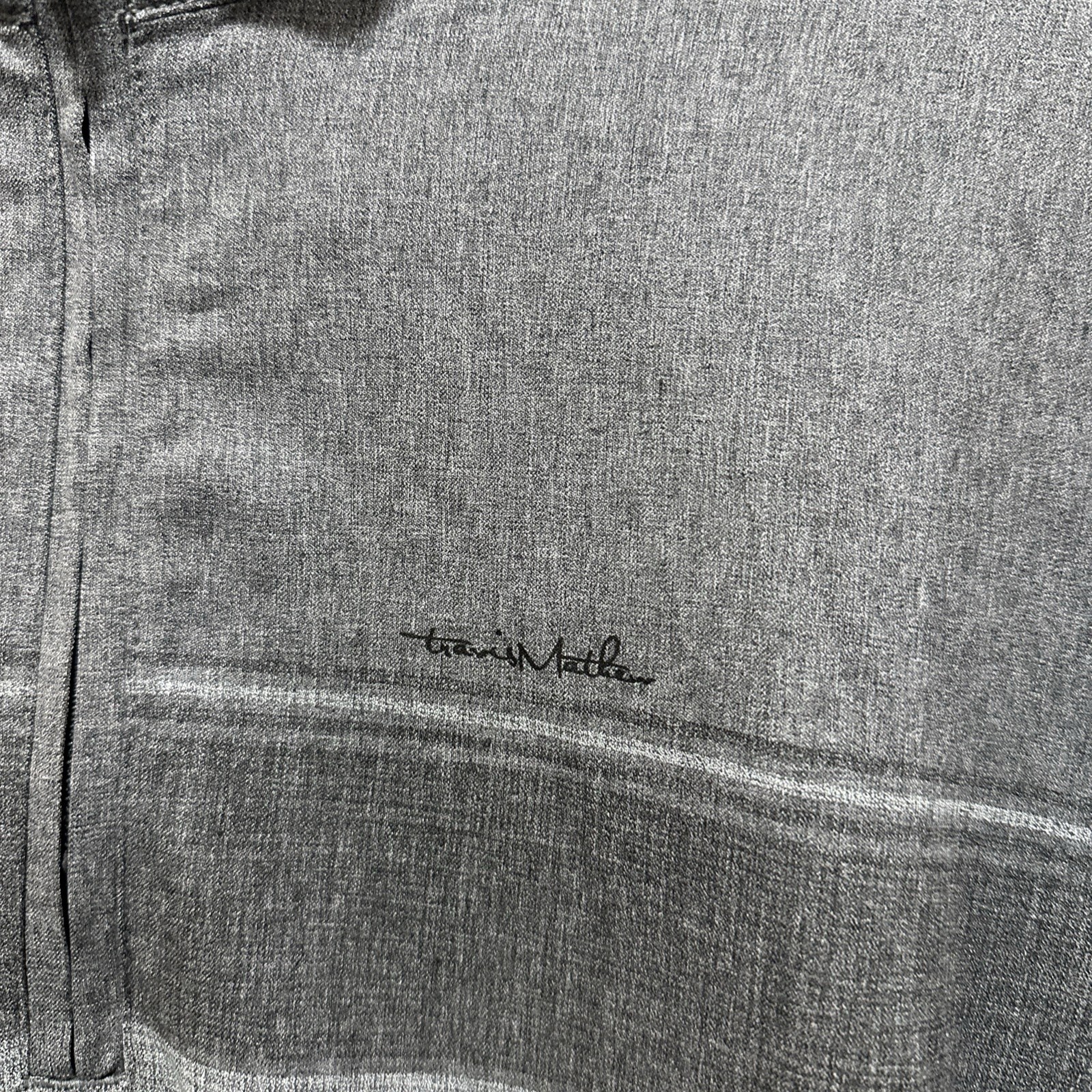 Travis Mathew Jacket Gray Golf Performance 1/4 Zip Embroidered Logo Company Sz L
