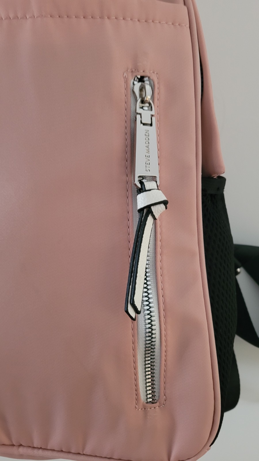 Steve Madden Nylon Logo Backpack, Pink and Black Set, Steve Madden Backpack Set