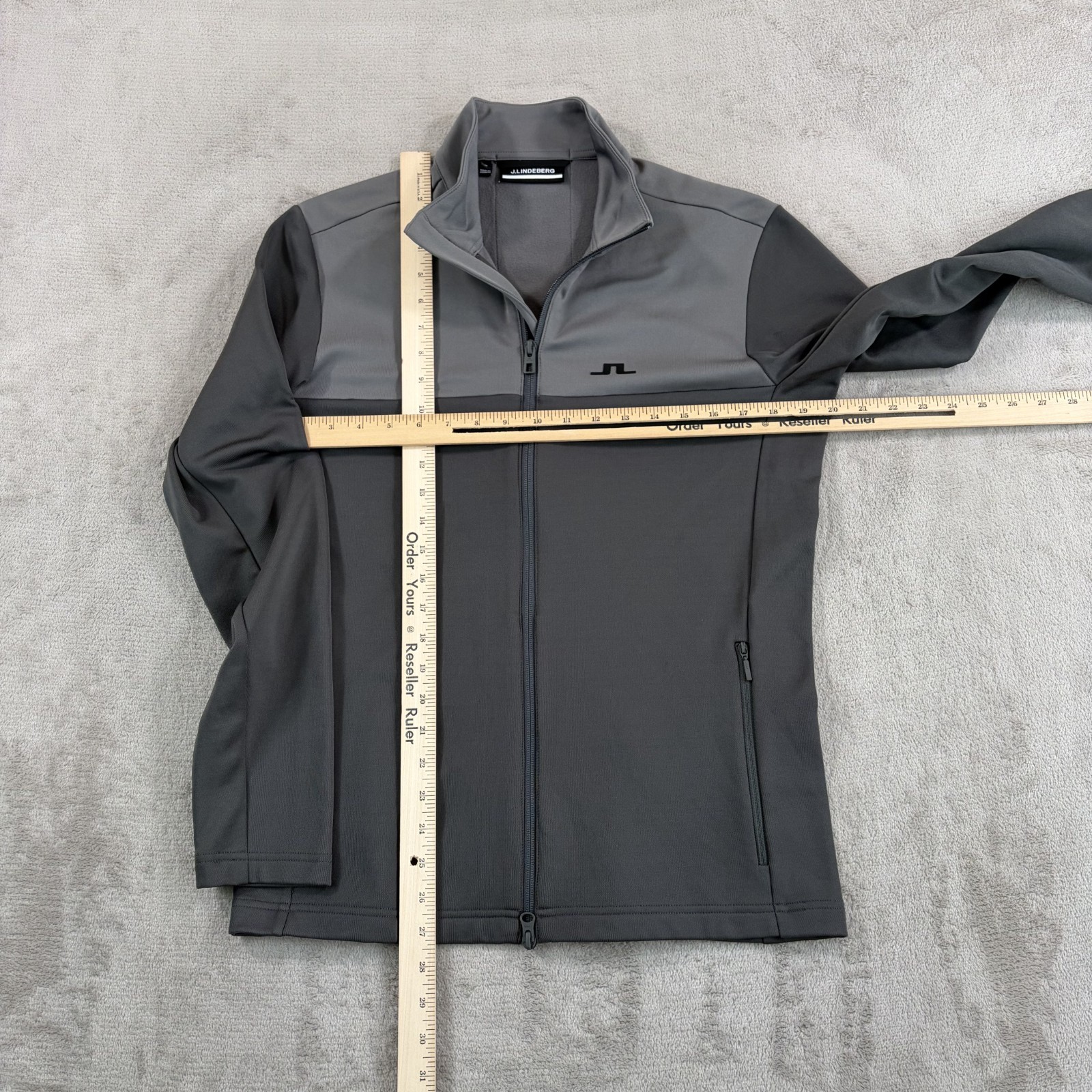 J.Lindeberg Banks Full Zip Mid Layer Golf Jacket in Volcanic Ash Men Medium NWOT