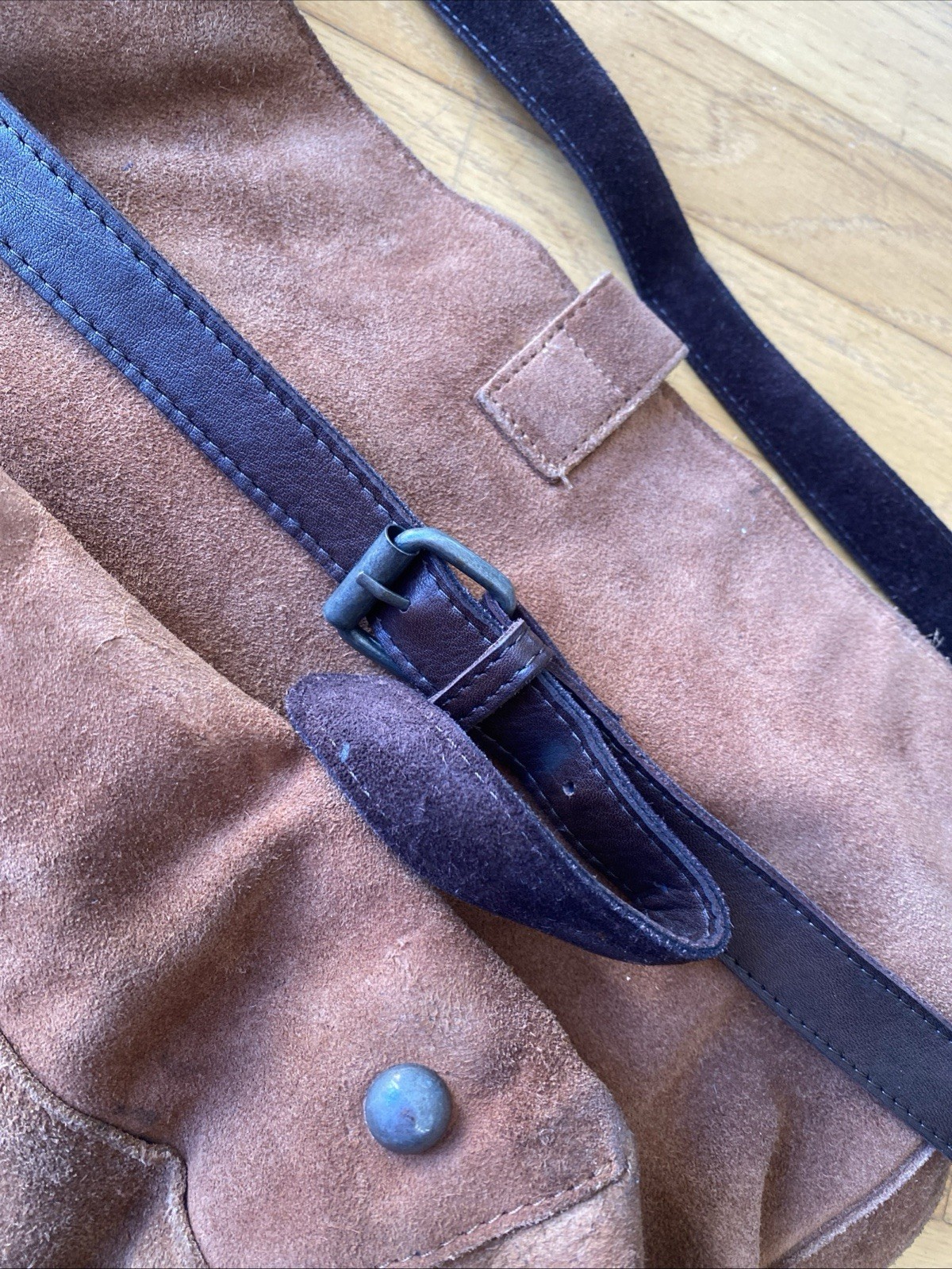 Free People Slouchy Suede Slingshot Rusty Brown Hobo Shoulder Bag Purse