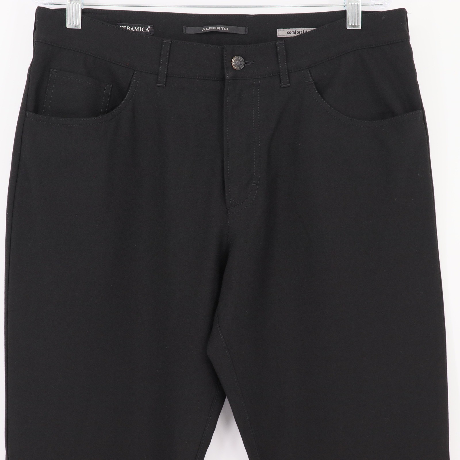 Alberto TOM Comfort Fit Ceramica Black Pants Mens Size 50 34×31 Business Casual