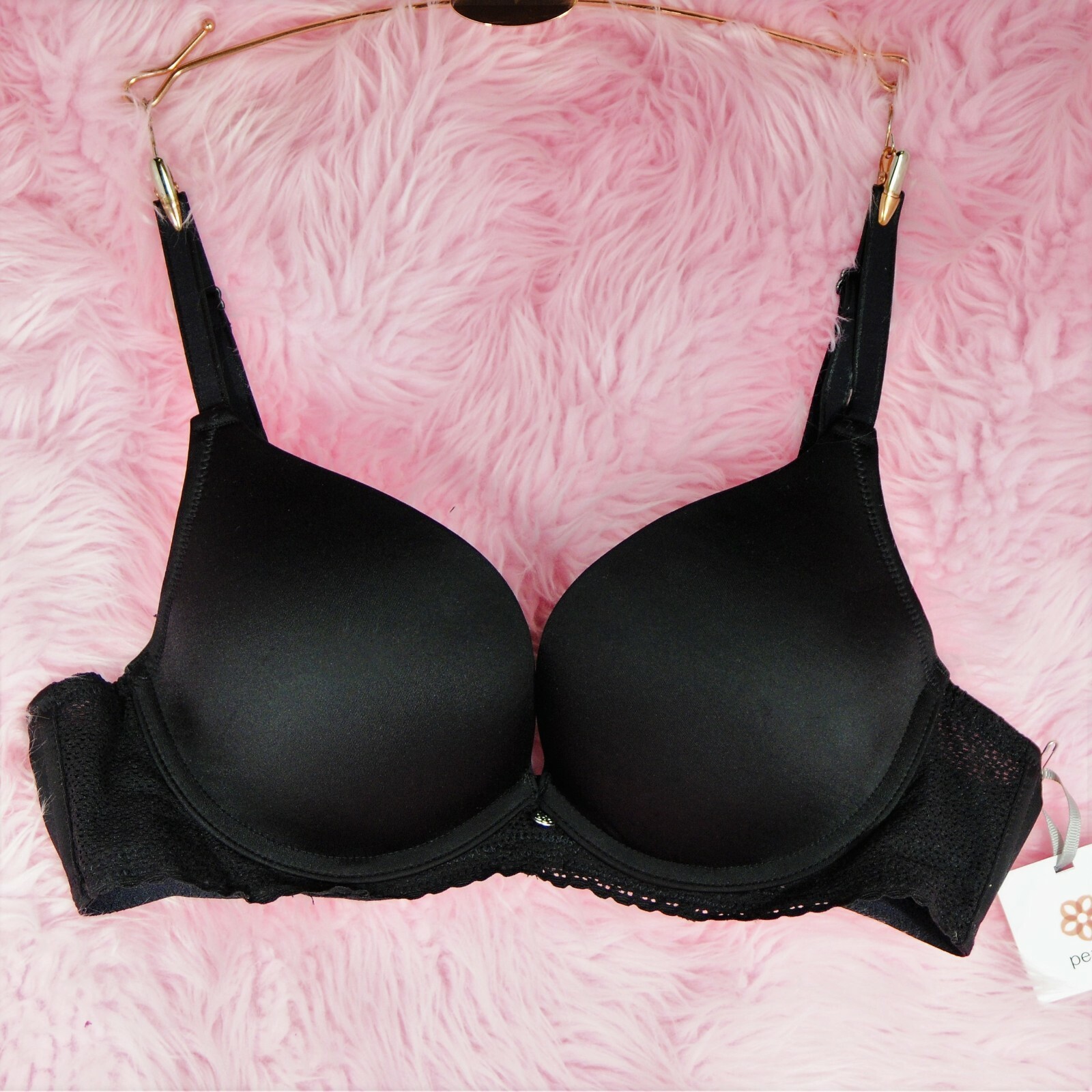 DESIGNER BRA Satin NYLON $75!! molded cup Underwire Plunge 22 sizes 4 Colors!