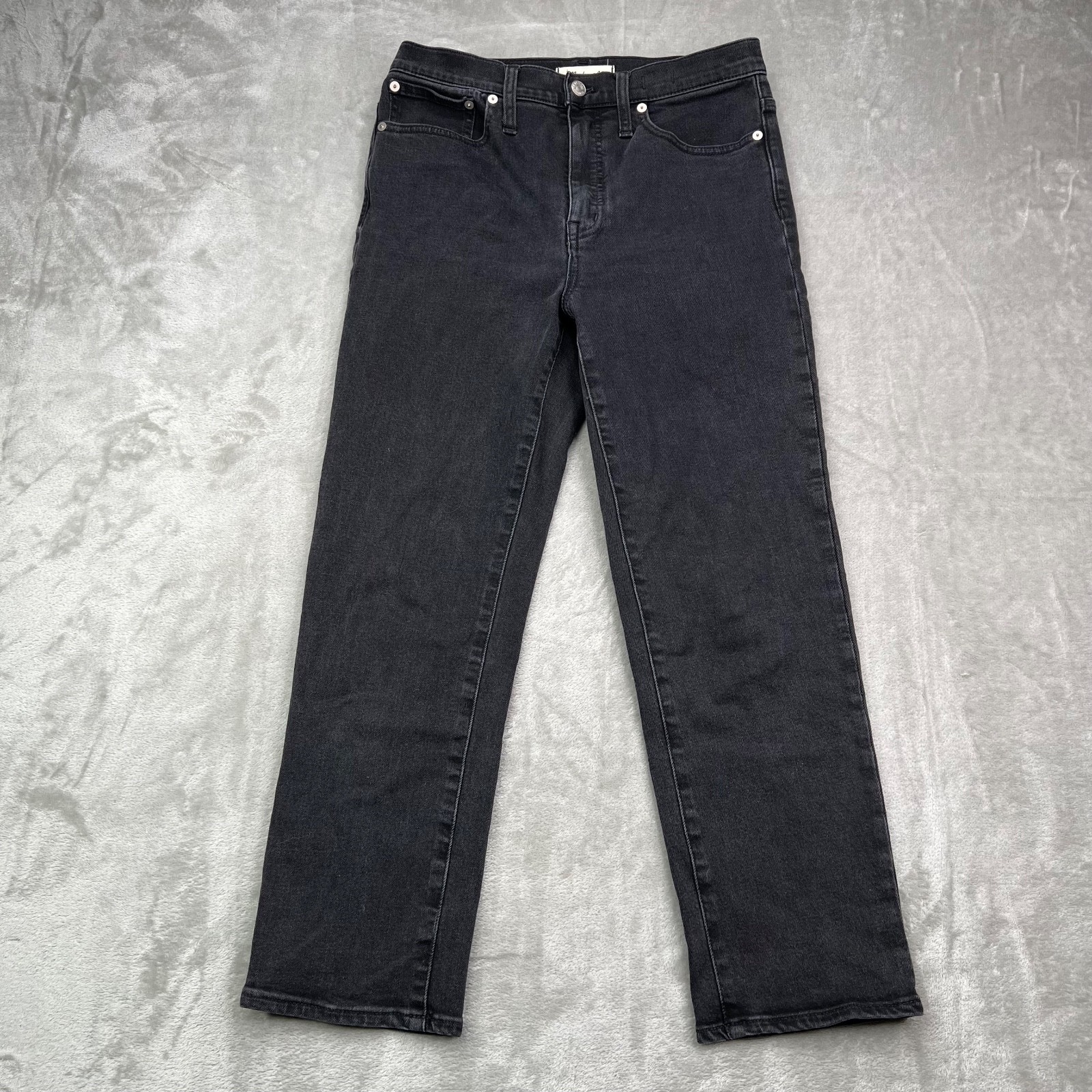 Madewell Jeans Womens 27 Black Classic Straight Leg High Rise Preppy Denim